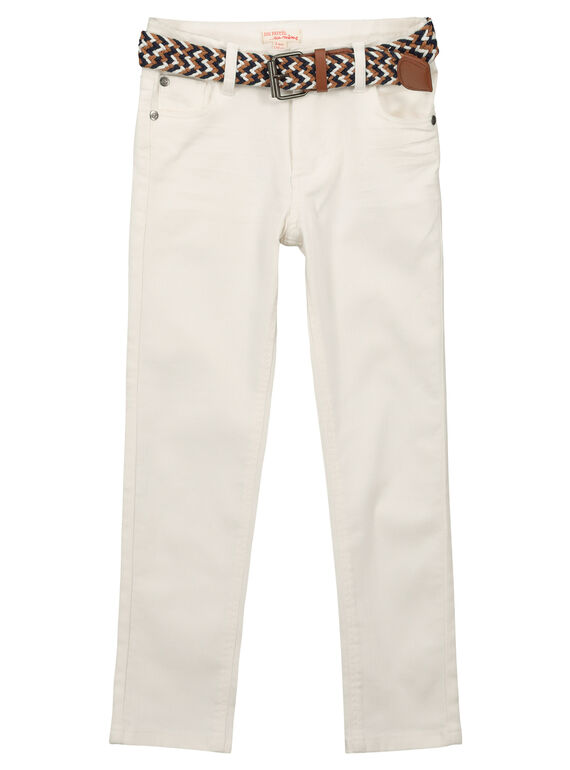 Jean blanc avec ceinture garçon FOJOUPAN1 / 19S902T1PAN000