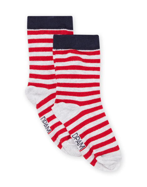 Chaussettes rouges et gris chiné enfant garçon NYOJOCHOR6 / 22SI0261SOQ050