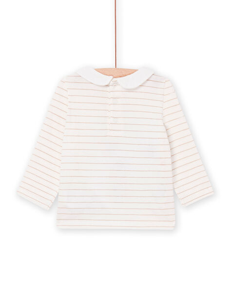 T-shirt écru manches longues et col en voile PIPRIBRA / 22WG09P1BRA001
