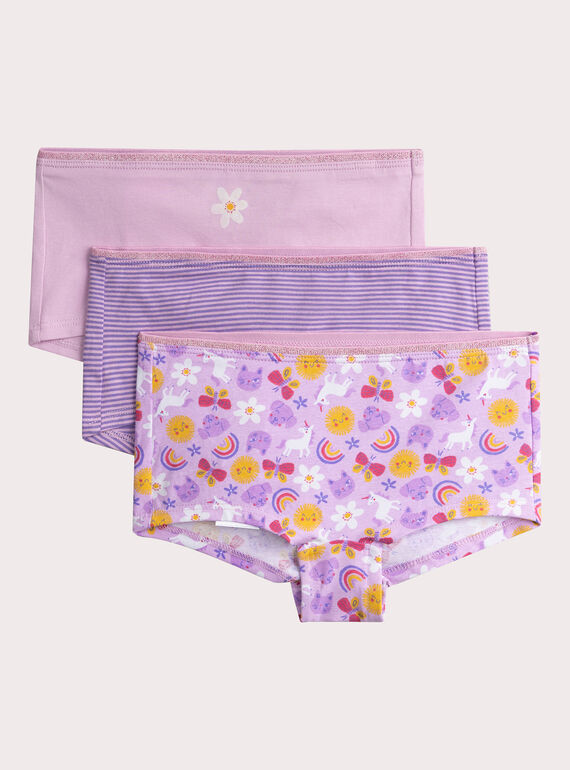 Lot de 3 shorty fantaisies pour fille VEFAHOTSUN / 24WH1181SHY320