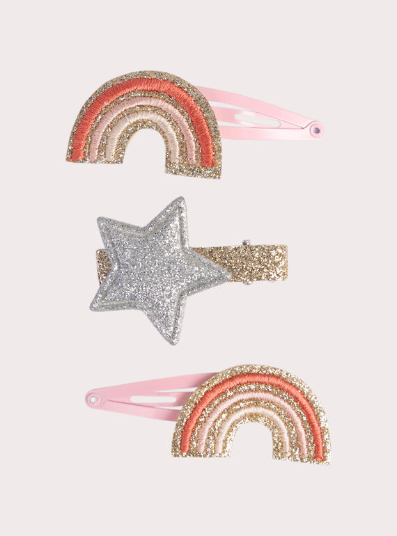 Lot de 3 barrettes étoile et arc-en-ciel pour fille WYAJOCLIC6 / 25SI01G5BRTD310