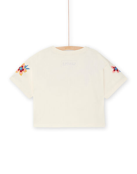 T-shirt écru foncé à motifs fleuris Enfant Fille RAMUMTI2 / 23S901G2TMC003