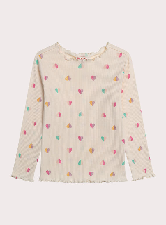 Haut imprimé coeur en côte  XAJOTEE2 / 25W901F4TML003
