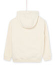 Sweat à capuche blanc crème à motif dinosaure ROPURSWE2 / 23S902L1SWEA002