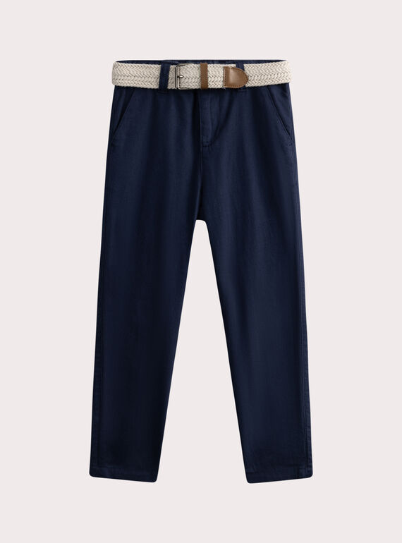 Pantalon chino bleu nuit  avec ceinture  WOMAPAN2 / 25S90261PAN705