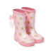 Bottes de pluie roses à pois dorés enfant fille