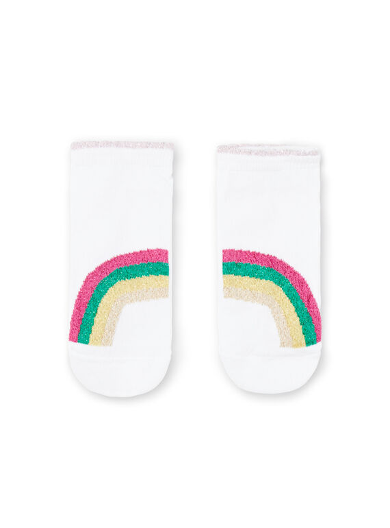Chaussettes blanches et roses pois et curs enfant fille JYIMARCHO / 20SI09P1SOQ000