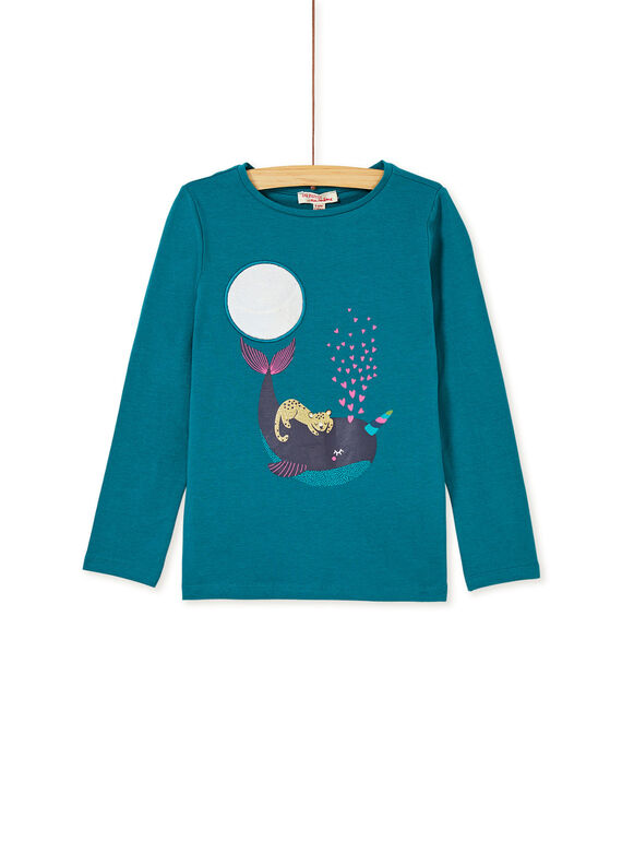 T-shirt manches longues, imprimé baleine à licorne et léopard à pailettes KAECOTEE4 / 20W901H2TMLC217