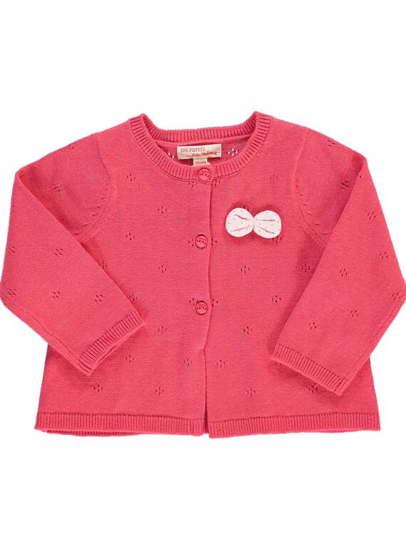 Gilet en maille bébé fille CIJOGIL2 / 18SG09R2CARD312