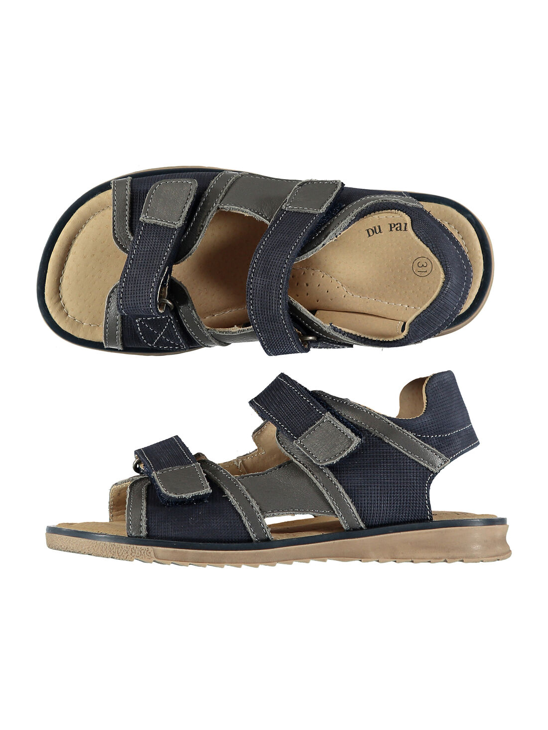 Sandale ville bicolore en cuir garcon Nu pieds Sandales DPAM