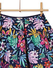 Jupe réversible bleu nuit imprimé fleuri enfant fille MAPLAJUP1 / 21W901O1JUPC202