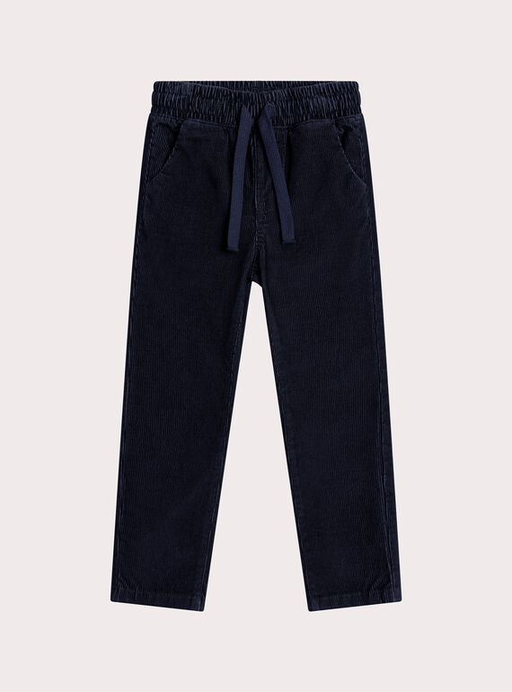 Pantalon bleu marine en velours milleraies XOJOPAVEL1 / 25W902D1PAN705