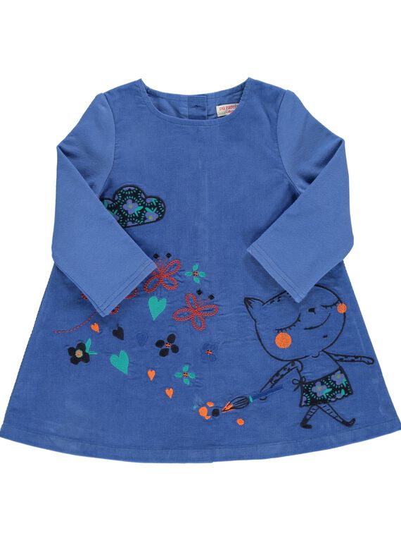 Robe en velours bébé fille DIBLEROB2 / 18WG0992ROB201