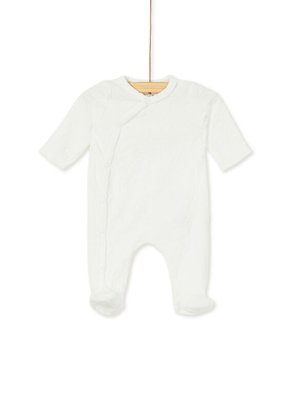 Grenouillère en velours écru à motifs galaxie KOU1GRE5 / 20WF7714GRE001