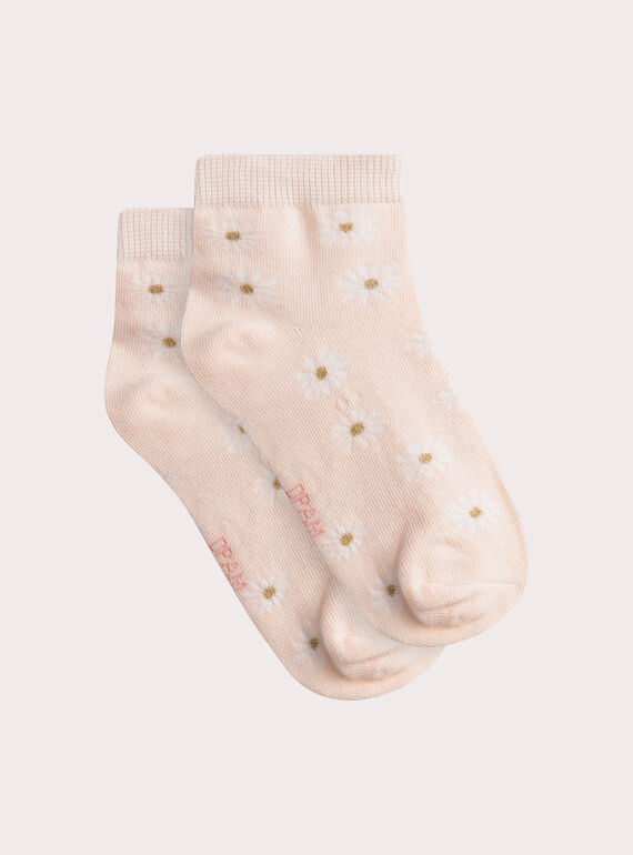 Chaussettes rose à motifs marguerites pour fille WYAMACHO2 / 25SI01J3SOQD310