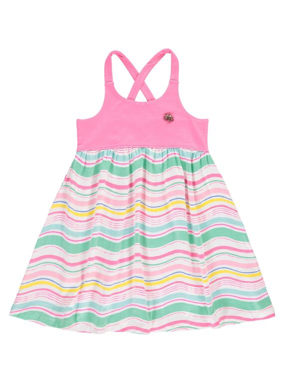 Robe en jersey de coton fille CAMAROB2 / 18S901U5ROB313
