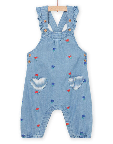 Salopette en denim à broderies fleuries RINAUSAL / 23SG09N1SALP269