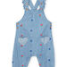 Salopette en denim à broderies fleuries