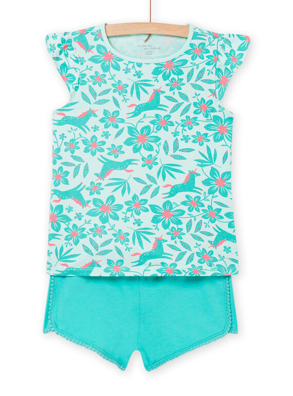 Pyjama bleu glacier enfant fille NEFAPYJBIS / 22SH11HDPYJ219