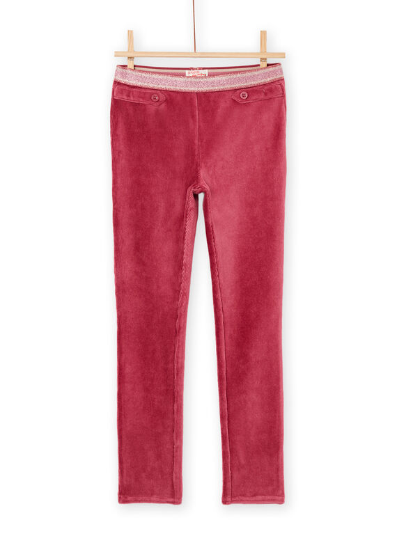 Pantalon souple en velours rose PAJOMIL4 / 22W901D5PAN718