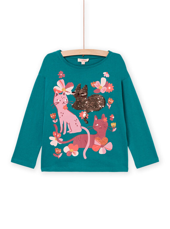 T-shirt manches longues animation chats PAPRITEE3 / 22W901P3TMLC217