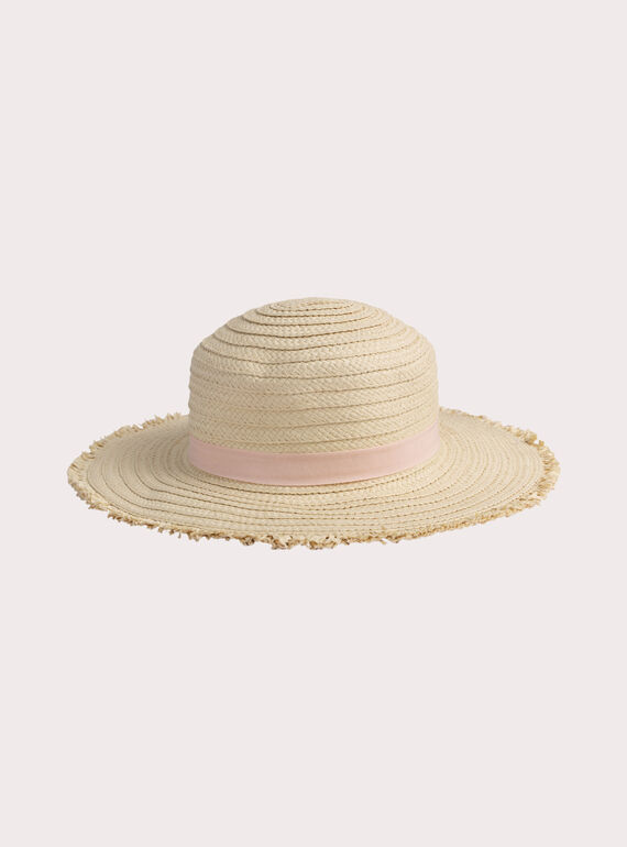Chapeau de paille à nœud pour fille WYAJOHAT1 / 25SI01G1CHA009