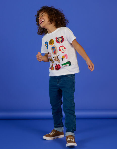 T-shirt blanc à motifs têtes d'animaux RONAUTI1 / 23S902N3TMC000