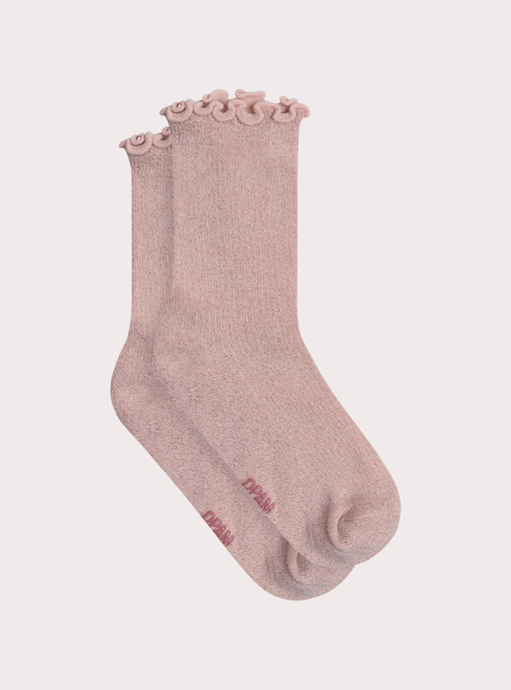 Chaussettes roses brillantes pour fille XYAJOSCHO1 / 25WI01E4SOQD319