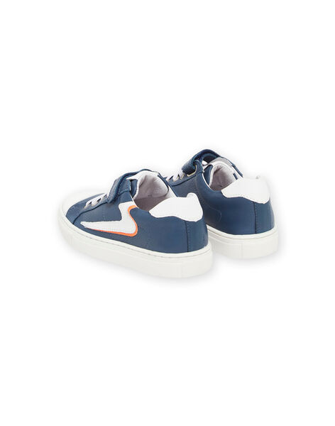Baskets en cuir bleu marine ROBASNEON / 23KK3623D3F070