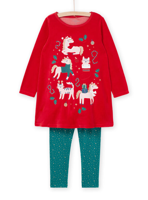 Pyjama de Noël rouge et vert PEFACHUNOE / 22WH1171CHN050
