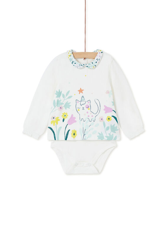 Body 2 en 1 manches longues bébé fille KIBOBOD2 / 20WG09N2BOD001