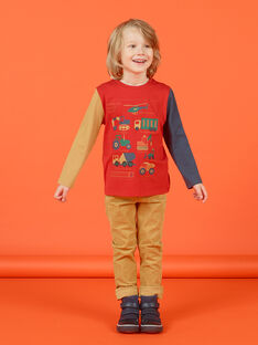 T-shirt rouge et orange enfant garçon MOCOTEE4 / 21W902L3TMLF521