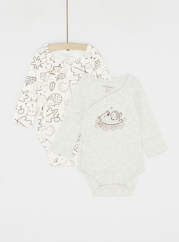 Lot de body manches longues blanc cassé mixte  SOU1BOD3 / 23WF0511BODA001