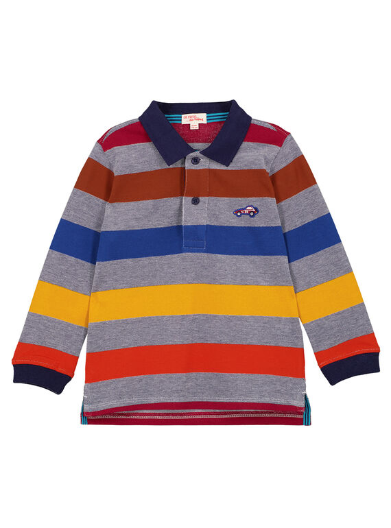 Polo Manches Longues en Piqué Rayé Multicolore GOSANPOL / 19W902C1POL070