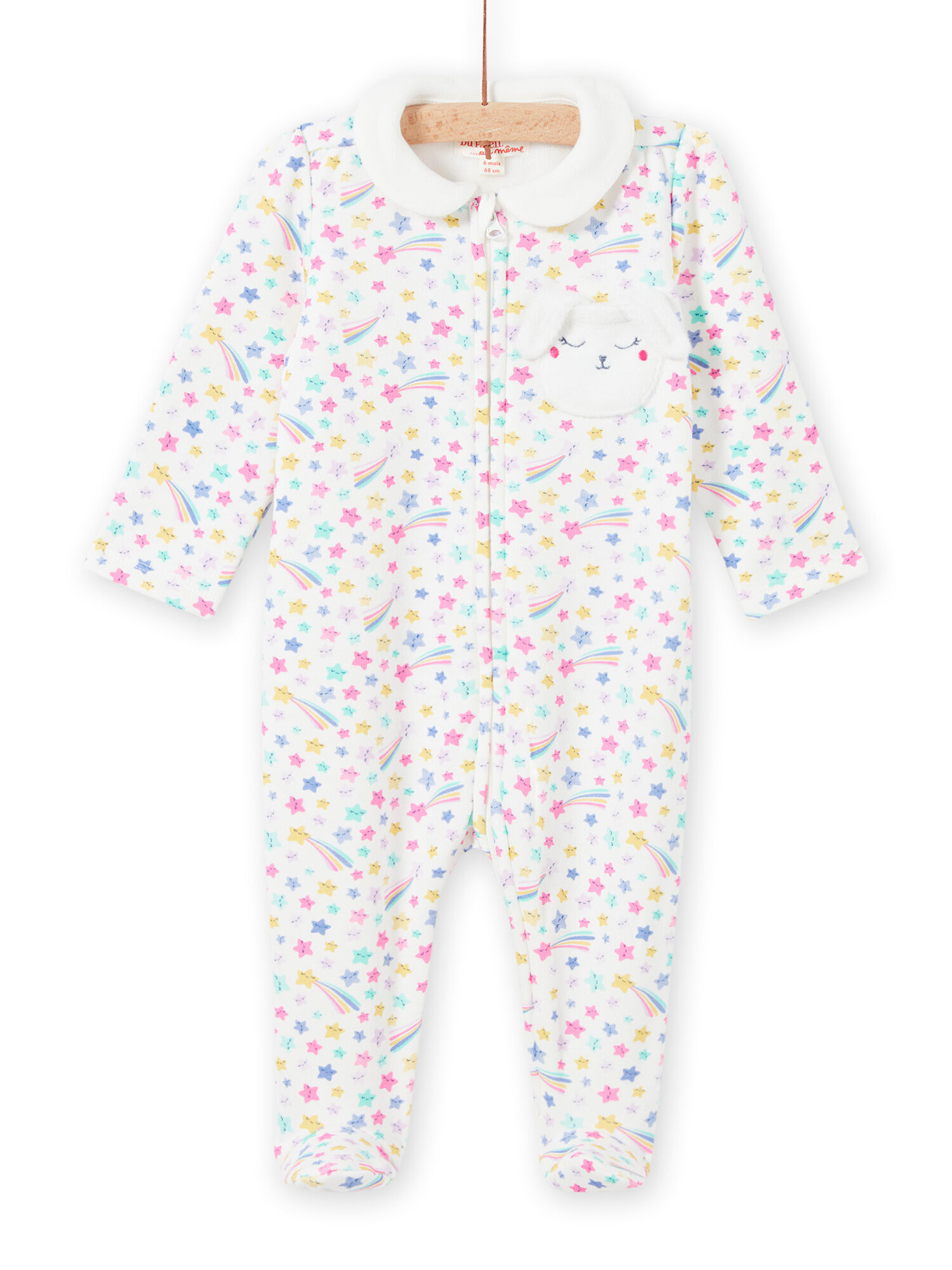 Grenouillere imprime fantaisie col claudine bebe fille Pyjama DPAM