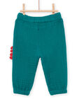 Pantalon en double gaze vert PUPRIPAN1 / 22WG10P1PAN060