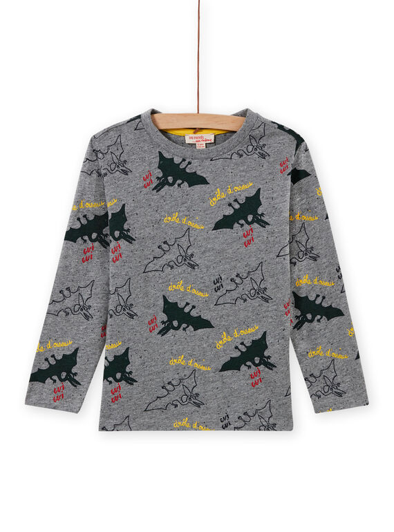 T-shirt gris chiné à imprimé dinosaure enfant garçon MOFUNTEE1 / 21W902M4TML943