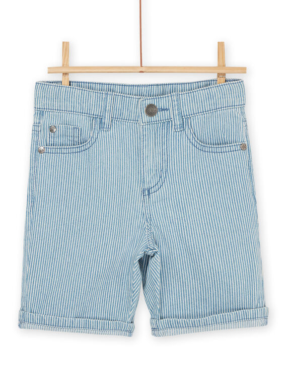 Bermuda en jean denim clair à imprimé à rayures ROEXOBER1 / 23S902V3BERP272