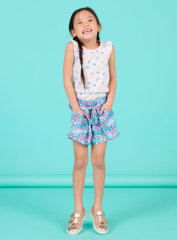 Short bleu et rose enfant fille NAFICSHORT3 / 22S901U2SHO204