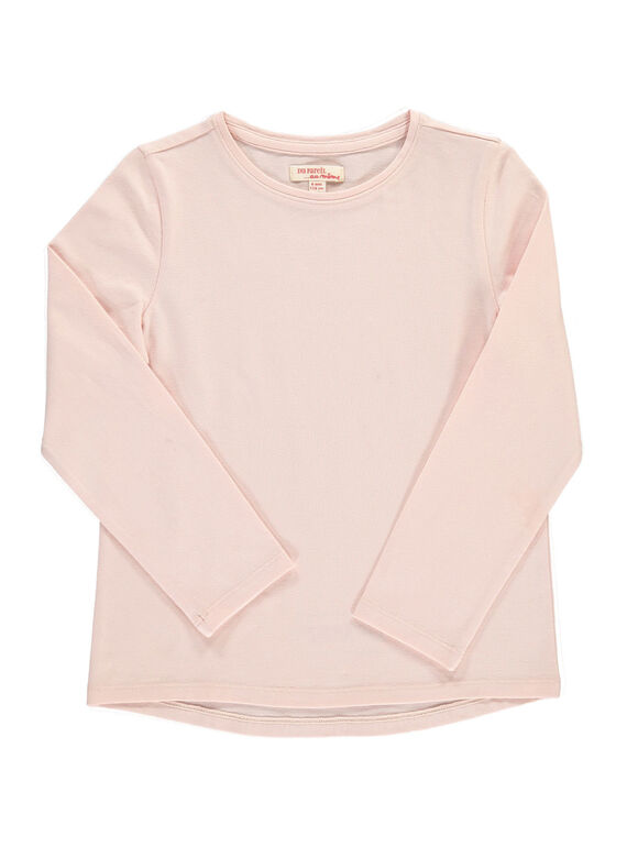 Tee-shirt manches longues rose pâle fille DAJOUTEE6 / 18W9013GD32301