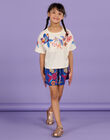 T-shirt écru foncé à motifs fleuris Enfant Fille RAMUMTI2 / 23S901G2TMC003