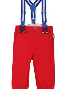 Pantalon rouge à bretelles bébé garçon FUCOPAN / 19SG1081PANF505