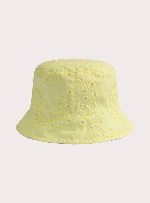 Bob jaune réversible imprimée fleuri pour fille WYAJOBOB1 / 25SI01G2CHAD310