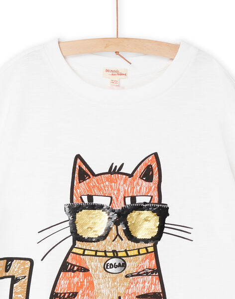 T-shirt blanc à motif chat capsule spa - Mixte ROSPATI3 / 23S902P1TMC000