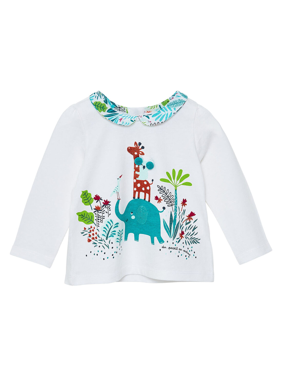 Tee shirt manches longues et col imprimé bébé fille : Catalogue DPAM bébé |  DPAM