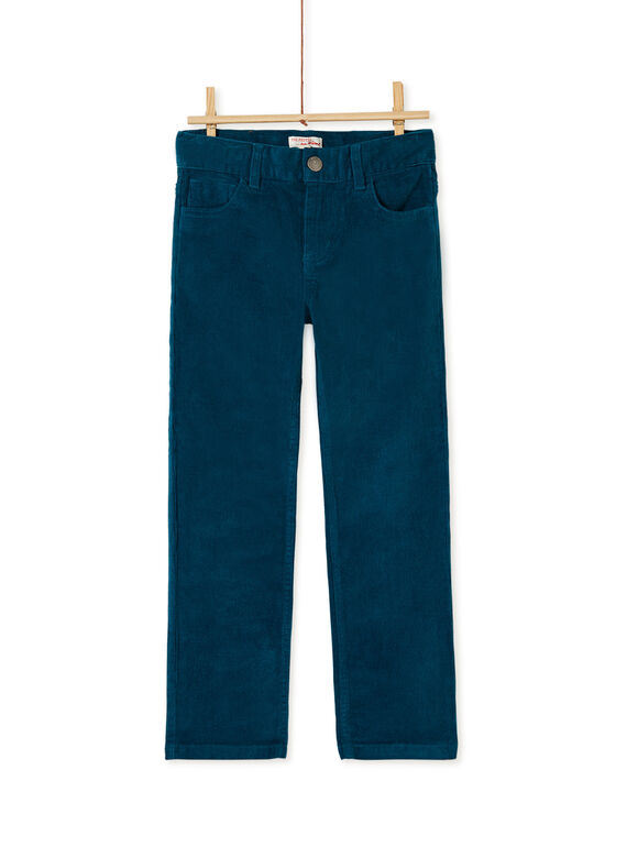 Pantalon turquoise en velours cotelé garçon KOJOPAVEL3 / 20W90253D2B714