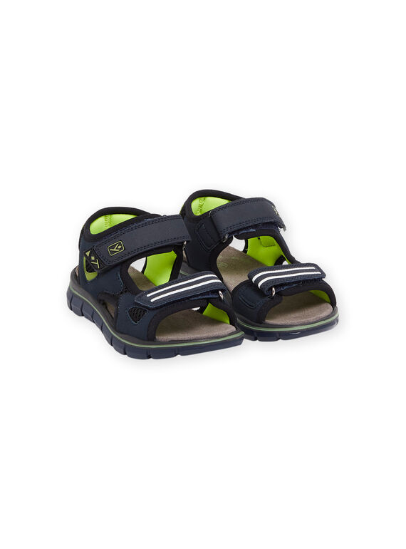 Sandales bleu marine en cuir ROSANDNEON / 23KK3664D0E070