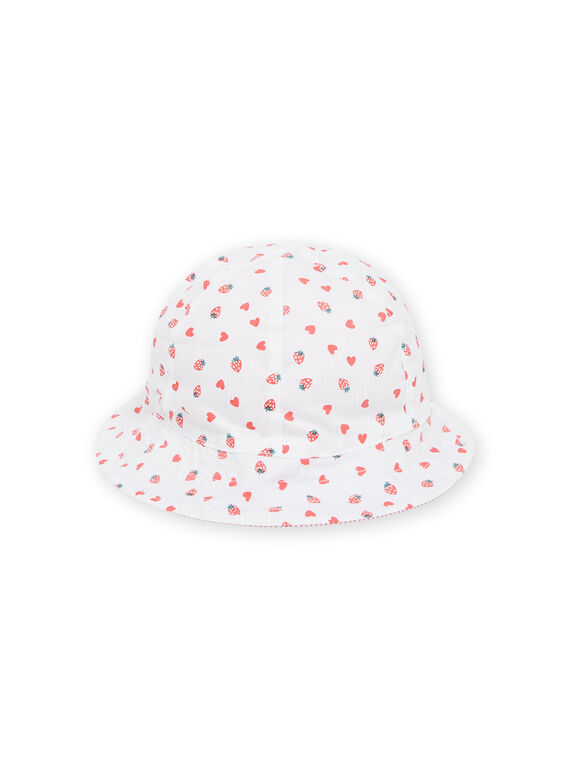 Chapeau blanc et rouge à imprimé fraises et coeurs RYIJOCHA1 / 23SI09B2CHA001