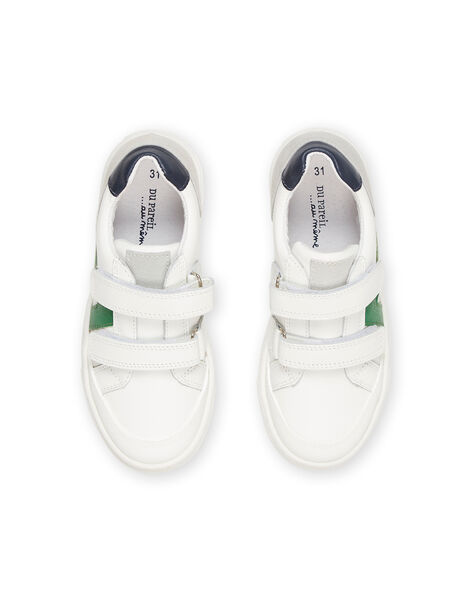 Basket blanche cuir deux velcros ROBASVELC / 23KK3624D3F000