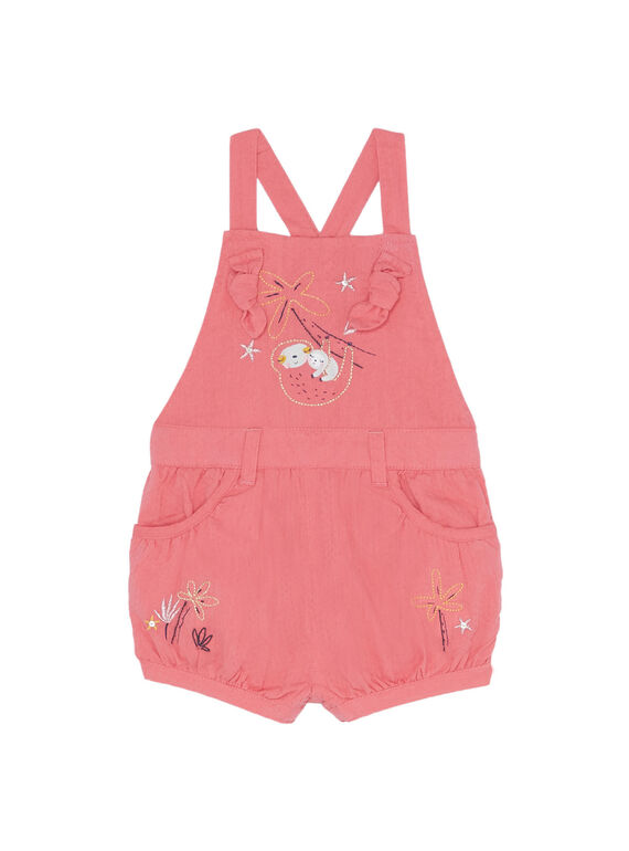 Salopette courte rose bébé fille JIDUSAC / 20SG09O1SACD324